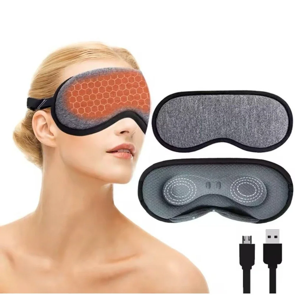 3D Steam USB Electric Heated Eye Sleep Mask NEW Dry Eye Fatigue Headache Comfort